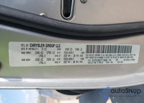 2013 Dodge Journey American Value Pkg z USA, uszkodzony, nr VIN 3C4PDCAB5DT710086